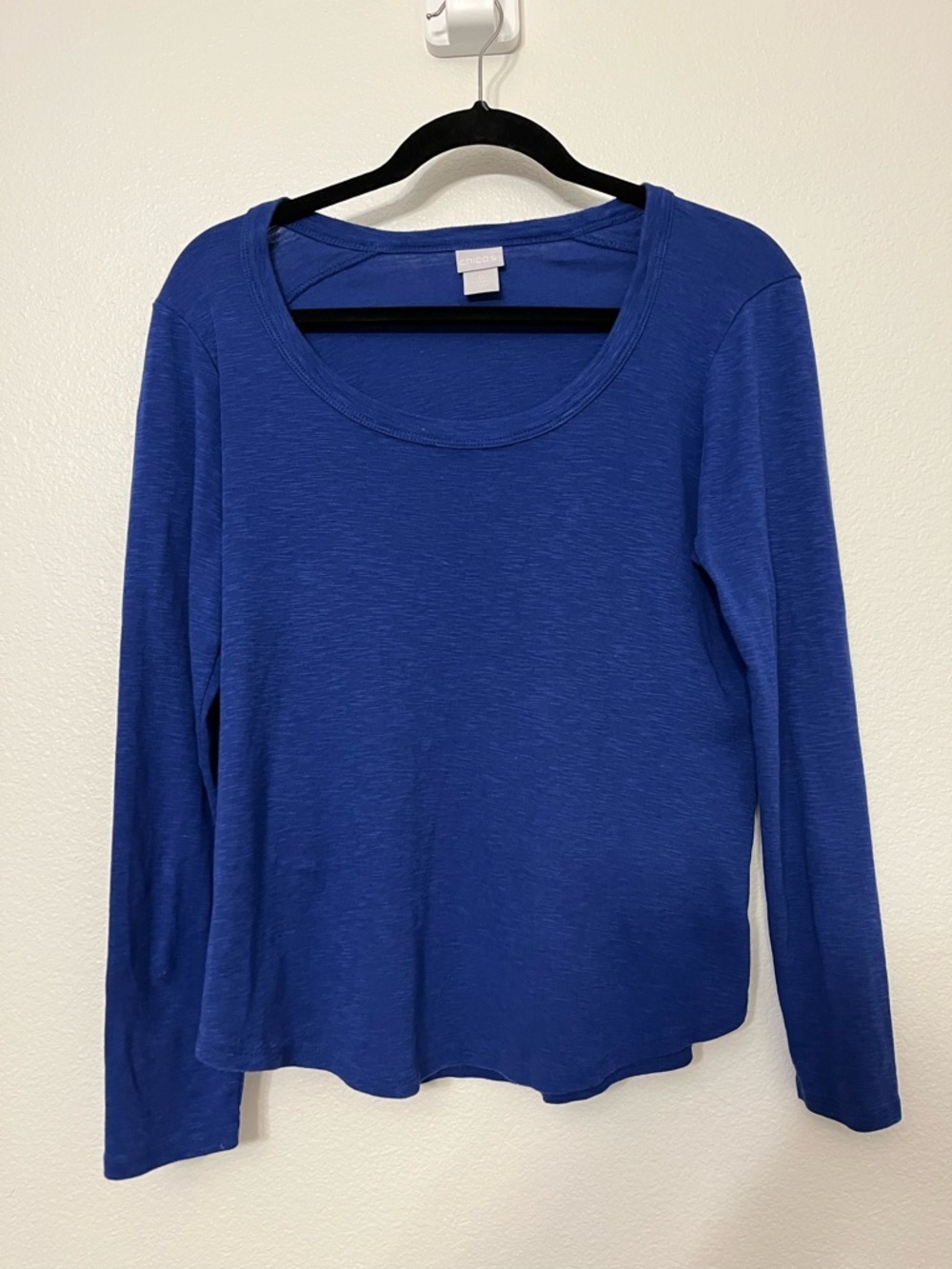 Chico's Royal Blue Long Sleeve Scoop Neck Top
